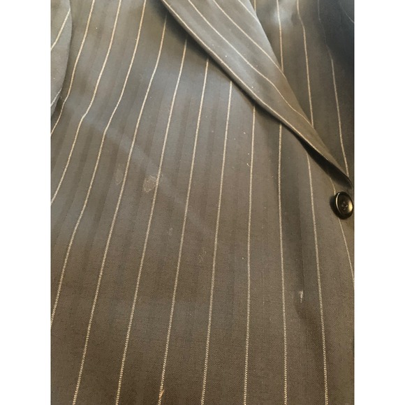 Zacchi Classico Italiana Mens 44L 39L Charcoal Pinstripe Wool Suit - Picture 3 of 8